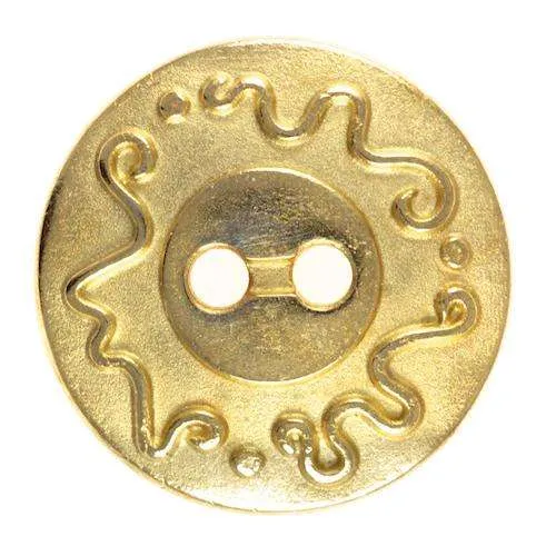 Trachtenknopf Muster Gold – 2-Loch Knopf – TK-117G