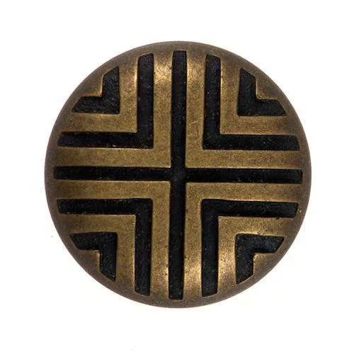 Ösenknopf Streifenmuster Gold-Messing – Kunststoffknopf KGO-74