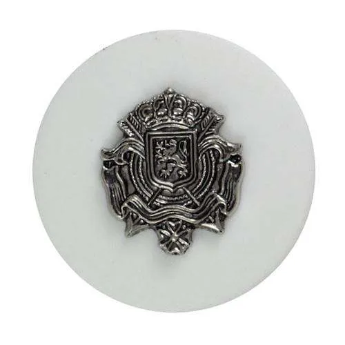 Knopf Metallwappen Weiß – Kunststoffknopf KW-21