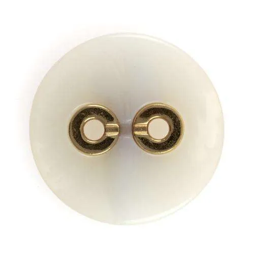 Knopf mit Metalleinsätzen Goldfarben Creme – Kunststoffknopf KN-113