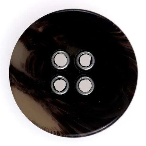 Knopf mit Metalleinsätzen Braun – Kunststoffknopf KBR-38
