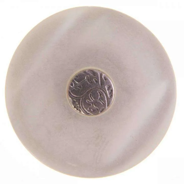 Trachtenknopf Metalleinlage Weiß Silber – Knopf SK-89