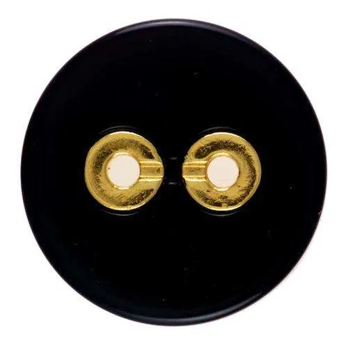 Knopf mit Metalldetails Schwarz – Kunststoffknopf KS-113