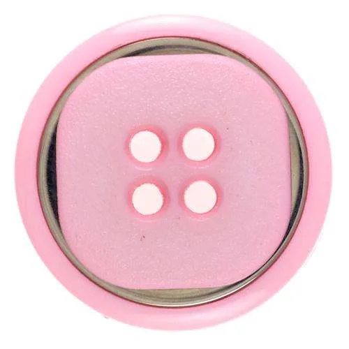 Knopf mit Metalldetails Rosa – Kunststoffknopf KROS-62