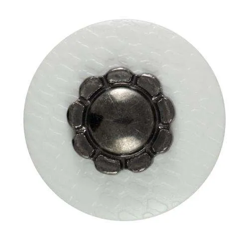 Knopf Metallblüte Weiß – Kunststoffknopf KW-7