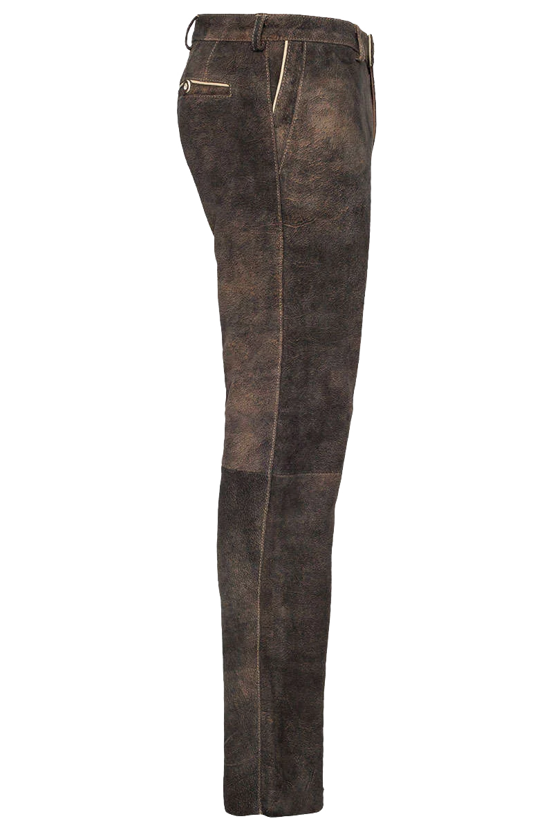 Herren Chino Lederhose lang