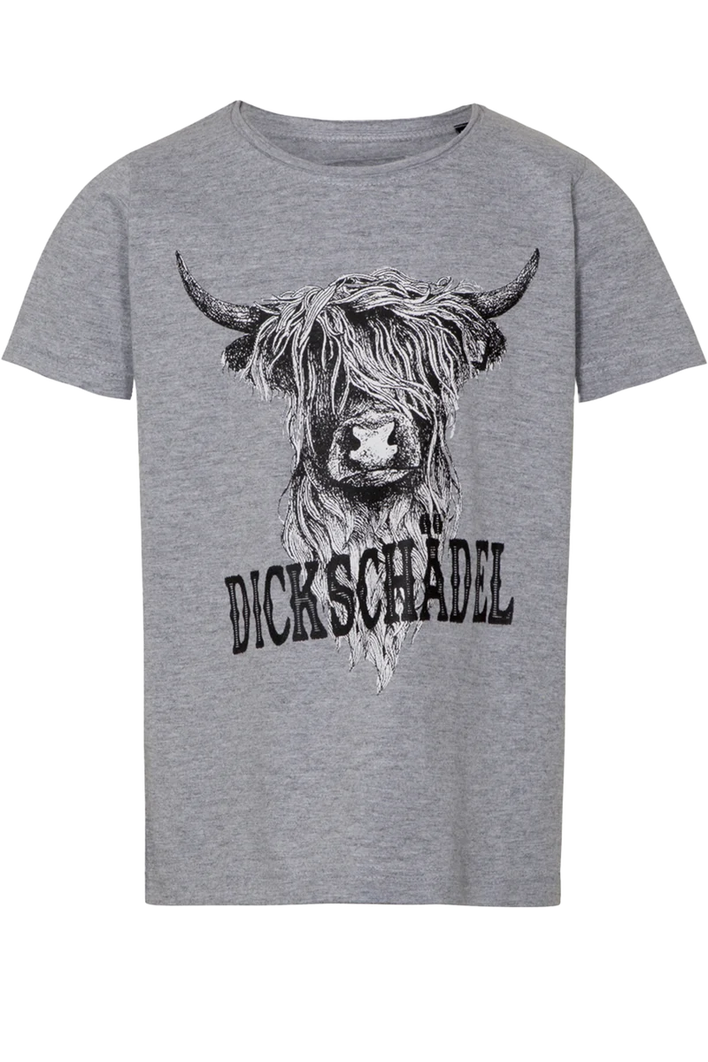 Kinder T-Shirt mit 'Dickschädel' - grau