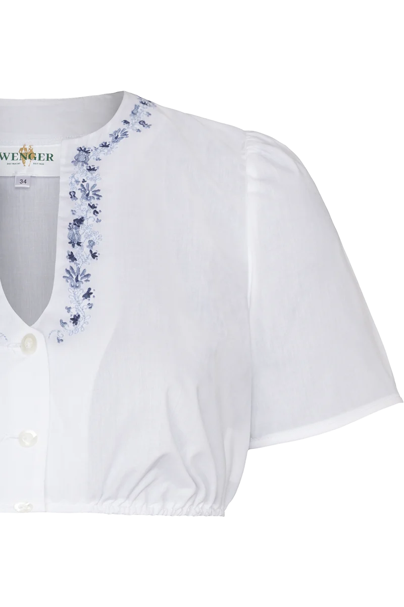 Dirndlbluse Kurzarm mit Stickerei