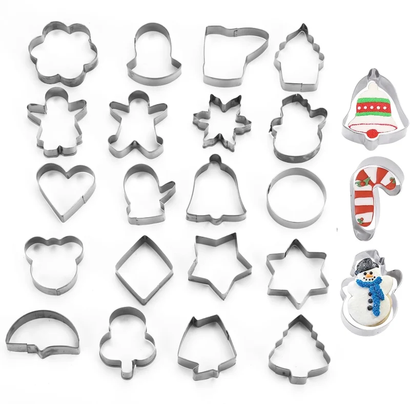 20er Ausstechform Set - für Backen Weihnachten & XMAS - Steckform & Keksausstecher & Plätzchenausstecher & Ausstecher (20x)