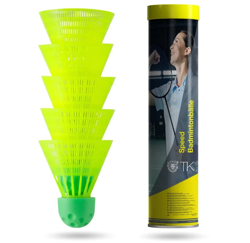 5X Speedbadminton Federbälle schnell gelb Badmintonbälle für Training & Wettkampf Badminton für Outdoor & Indoor