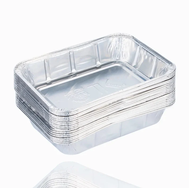 20er Tropfschale - Einwegschale aus Aluminium zum Grillen - Aluschale ca. 14x19 cm Grillschale - Fettauffangschale Gasgrill (1)