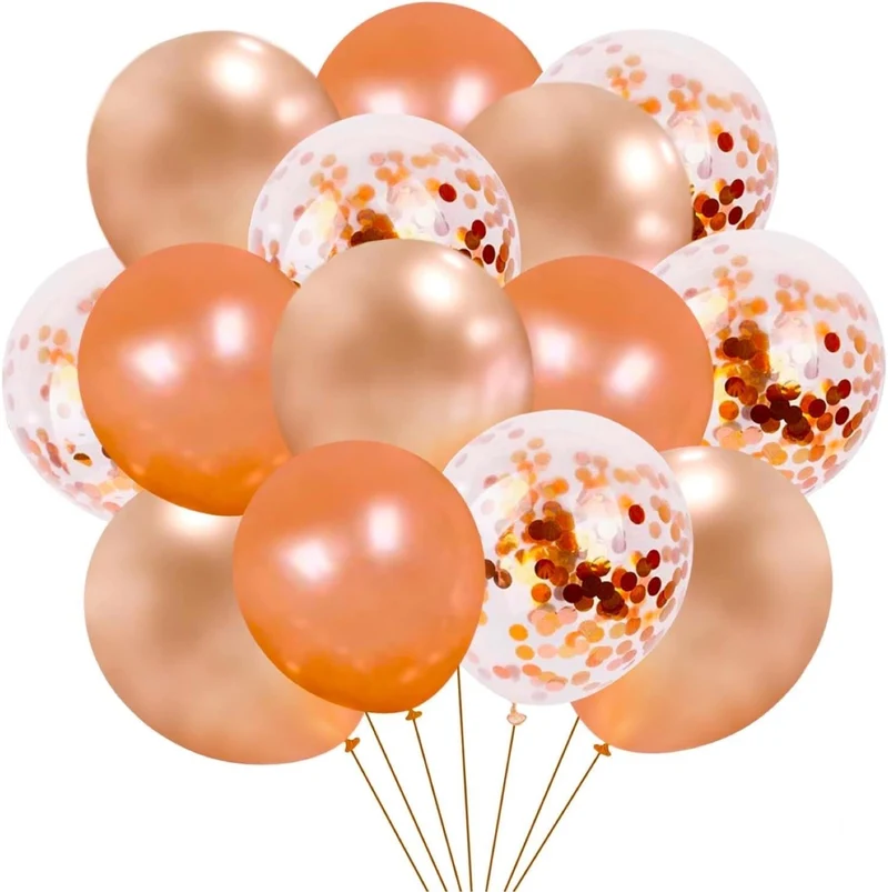 50x Luftballons mit Konfetti Confetti Glitter Rose, Gold als Deko zu Hochzeit & Geburtstag (50x Konfetti)