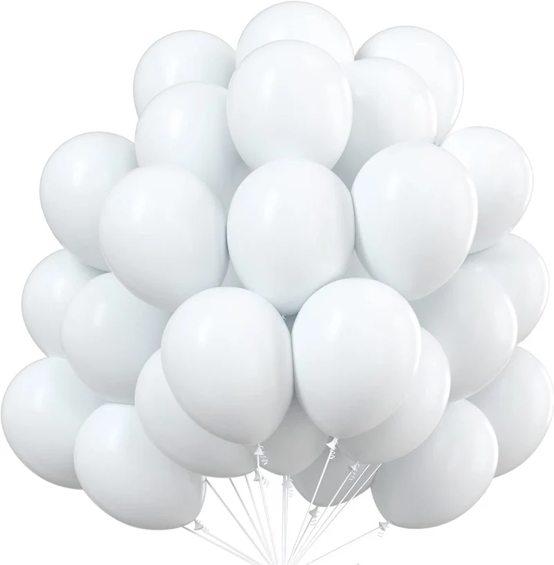 50x Luftballons Ø 35 cm Ballons - weiß weiss Helium geeignet zur Deko Dekoration - Geburtstag & Hochzeit