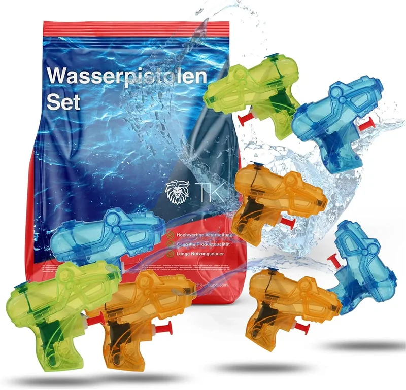 10x Mini Wasserspritzpistolen Wasserpistole Wasser Spritzpistolen klein Wassergewehr Wassergewehre Mitgebsel, Kindergeburtstag, Giveaway (10x Stück)