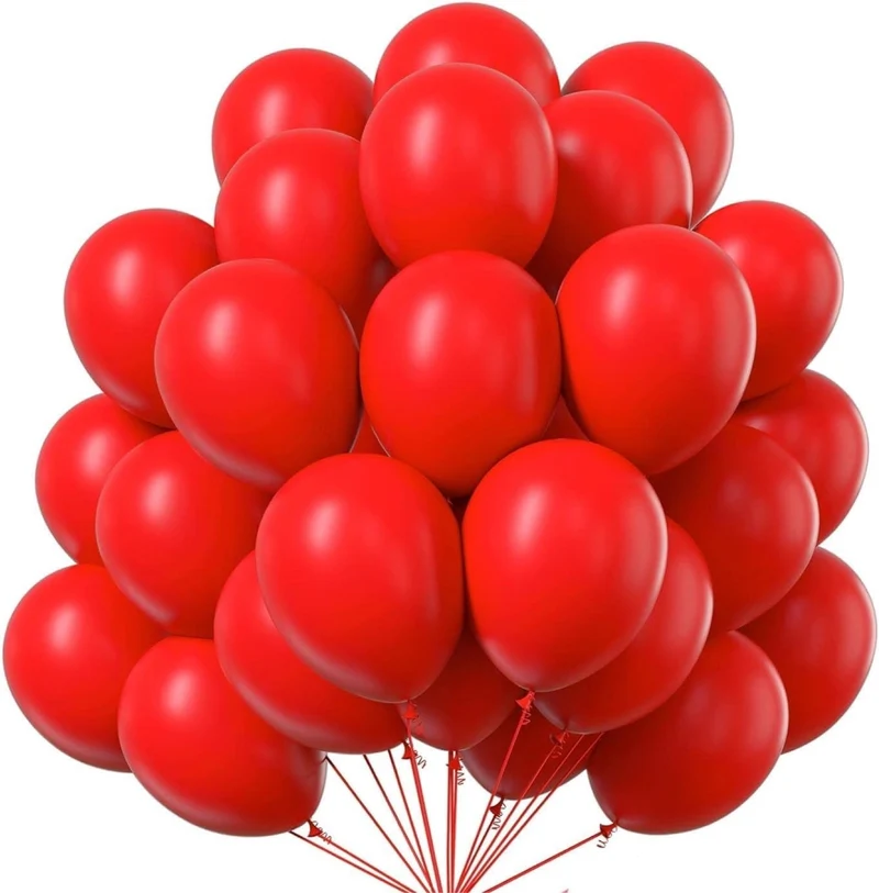 50x Luftballons rot Ø 35 cm - Helium geeignet - Kein Plastik -100 % Bio & recyclebar - Deko Dekoration zur Befüllung mit Ballongas (rot)