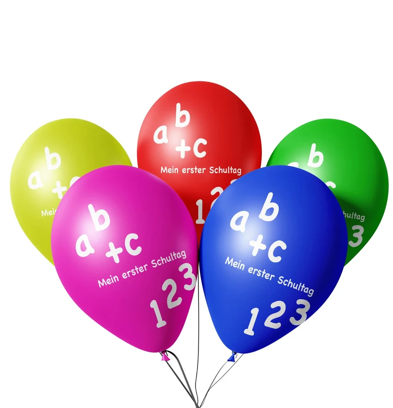 20x Luftballons Schule Ballon Einschulung ABC 1. Schulanfang zur Deko & Dekoration