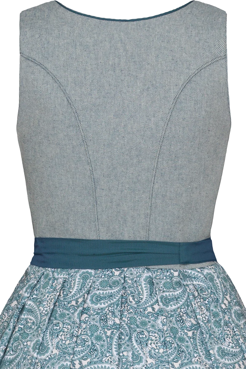 Dirndl lang Paisleymuster eckiger Ausschnitt
