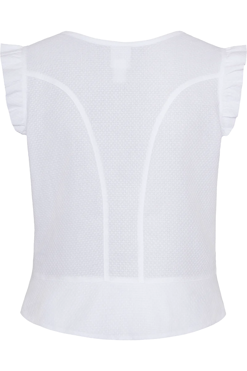 Damen Miederbluse tailliert mit Flügelärmel