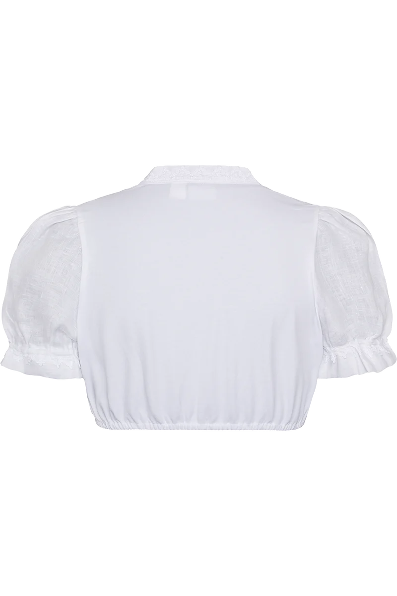 Dirndlbluse mit Leinen und elastischem Jerseyrücken