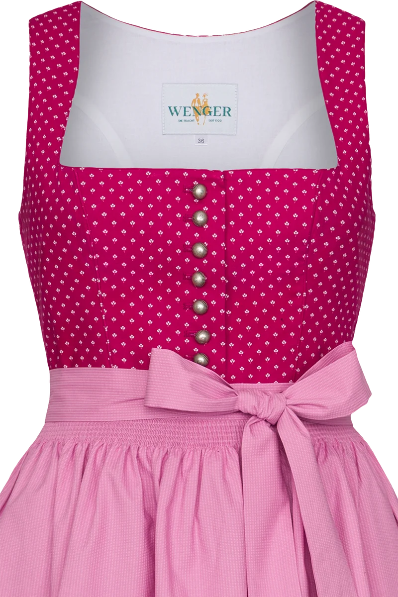 Langes Dirndl aus reiner Baumwolle - beere