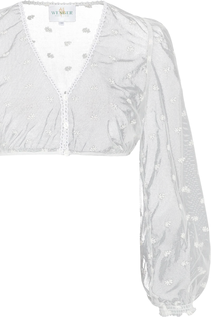 Dirndlbluse aus Tüll mit Blüstenstickerei