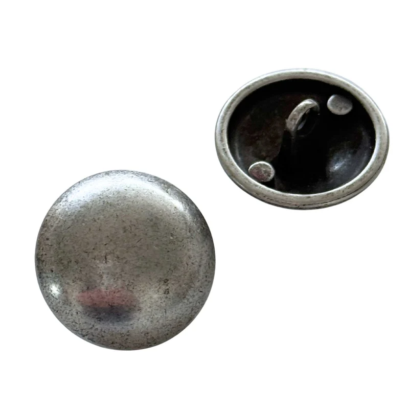 Metallknopf Halbkugel Altsilber-Silber – Trachtenknopf MK-1174D-AS