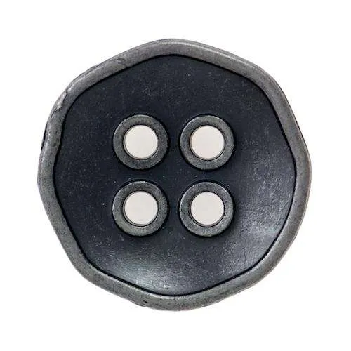 Metallknopf Altsilber-Silber – 4-Loch MK-125EISEN