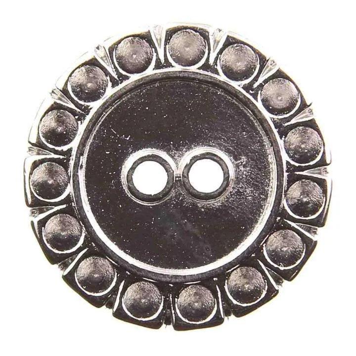 Metallknopf Blumenmotiv Silber – Trachtenknopf MK-14S