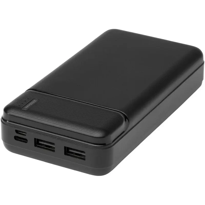 Umweltfreundliche 20.000mAh Powerbank aus recyceltem Kunststoff - Schwarzer Loop Mobile Akku