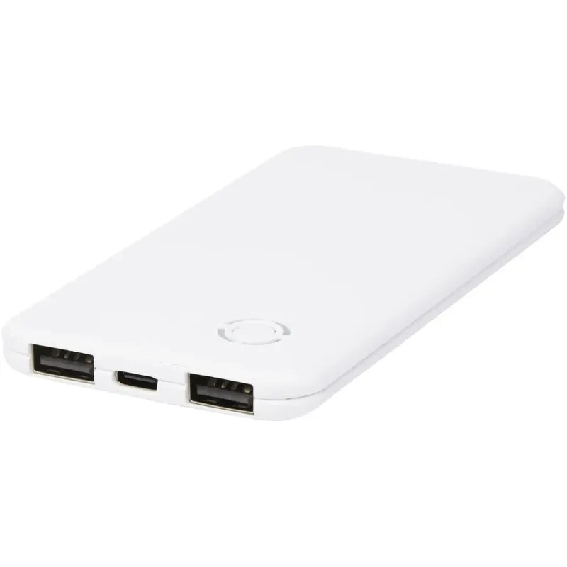 Slender 4000 mAh Flache Dual Powerbank - Weiß, Kompakte und Leistungsstarke Tragbare Ladegerät