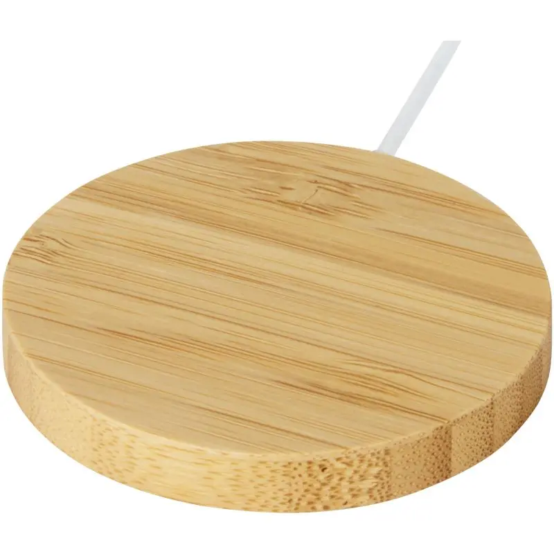 Atra 10W Magnetisches, Kabelloses Bambus-Ladepad - Sandbeige