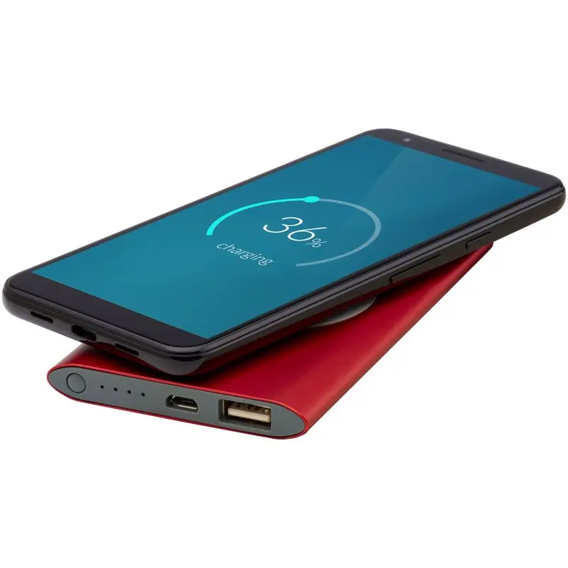 Saft 4000mAh drahtlose Energiebank - leuchtend Rot