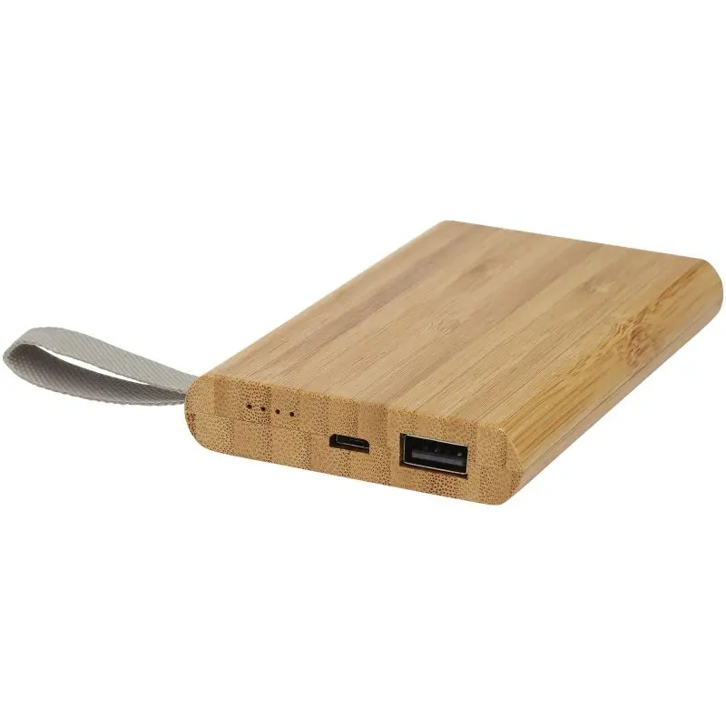 Tulda 5000mAh Natürliche Bambus Powerbank - Öko-Freundlich, Naturfarben