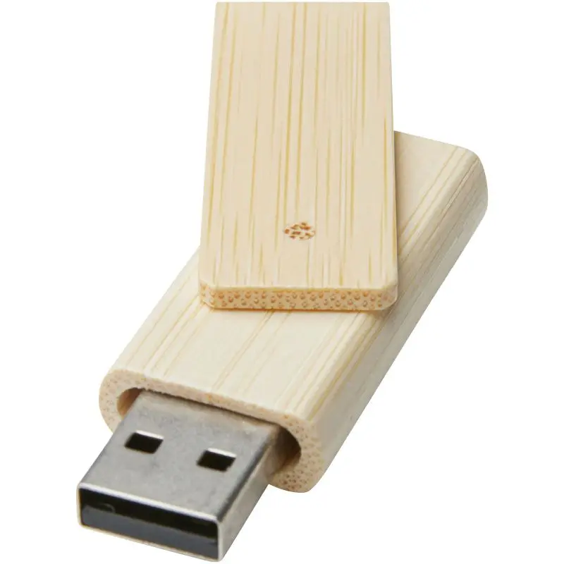 Drehbarer 8GB Bambus USB-Stick in Beige - Öko-Freundlich & Stilvoll