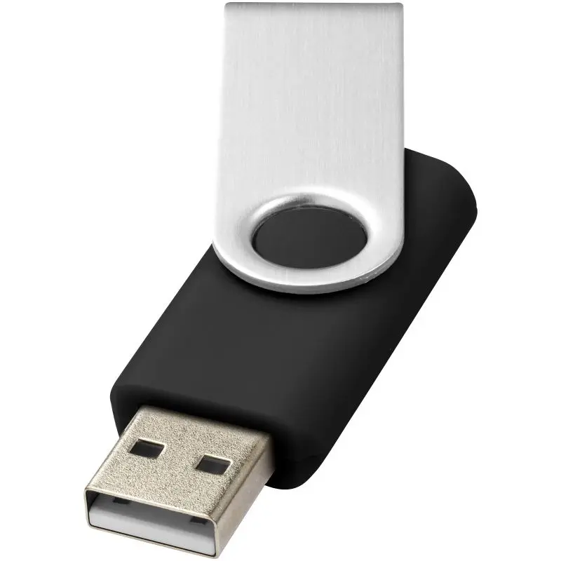 Drehbarer Basic 2GB USB-Stick in Schwarz und Silber - Kompakt & Stilvoll
