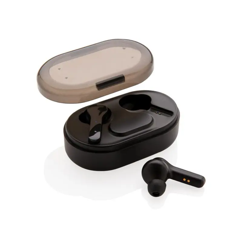 Leuchtende Logo TWS Ohrhörer mit Ladebox - Schwarz Kabellose Bluetooth-Earbuds mit LED-Logo