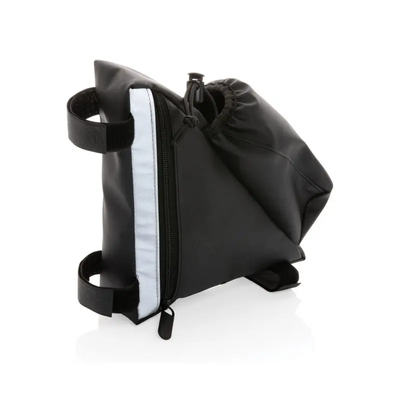 High-Visibility Fahrradtasche mit Flaschenhalter - schwarz Reflektierende, multifunktionale Tasche