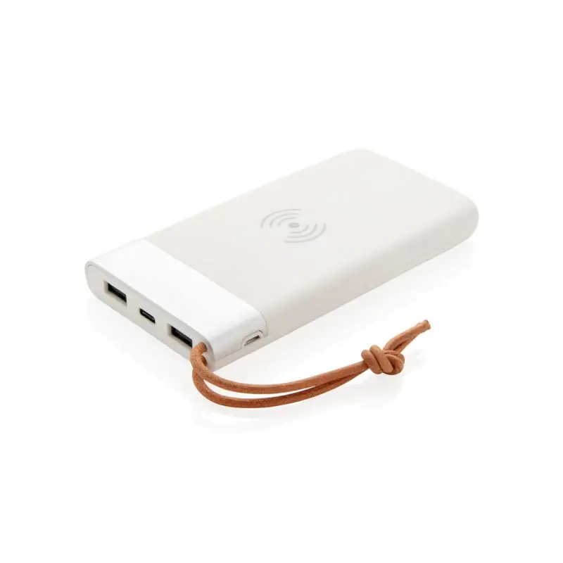 Aria 8000 mAh Powerbank mit 5W Wireless Charger - Weiß