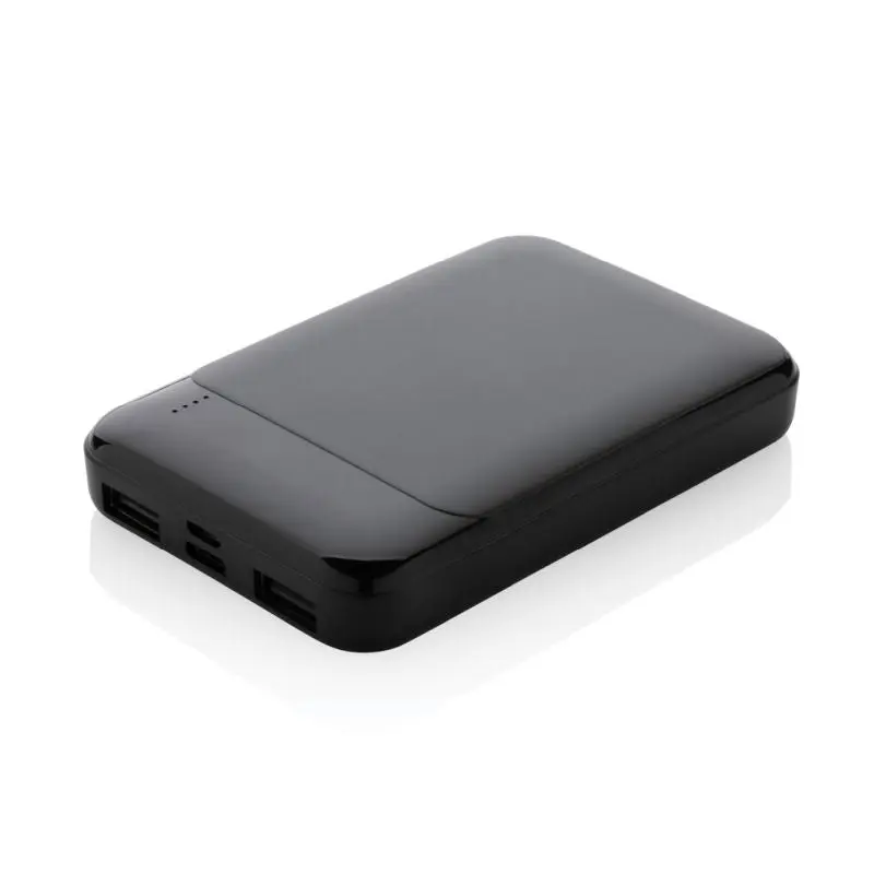 Tragbare Energie: 5.000mAh Powerbank aus RCS recyceltem Kunststoff – umweltfreundlich in Schwarz