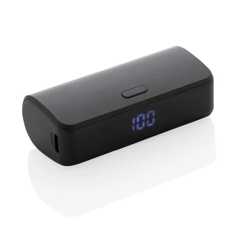 Schnelllade-Energie: FlashCharge 5000mAh Fast-Charge Powerbank aus RCS rPlastik – Schwarz