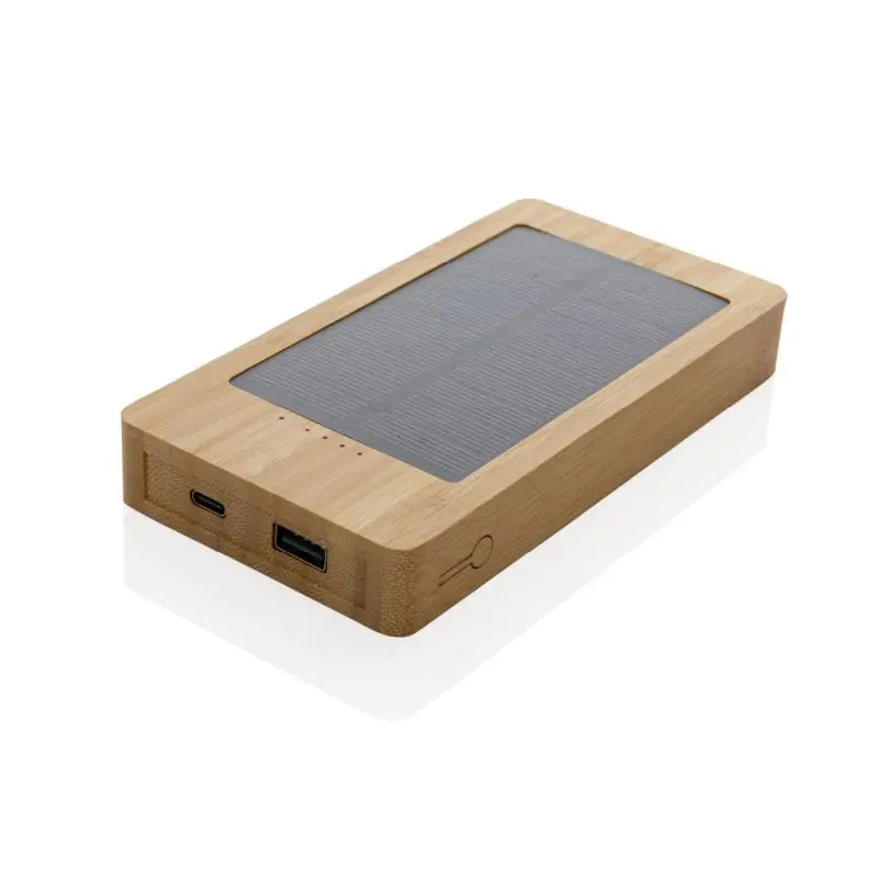 Sunwick 10.000mAh Bambus-Solarladegerät - Braun Umweltfreundliche Energiebank