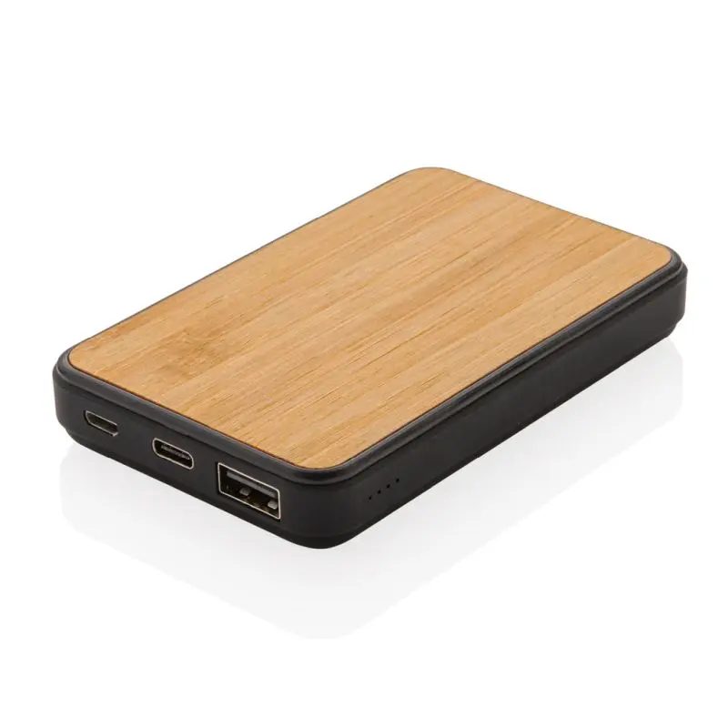 Energie unterwegs: 5.000mAh Powerbank aus RCS recyceltem Kunststoff – umweltfreundlich in Braun