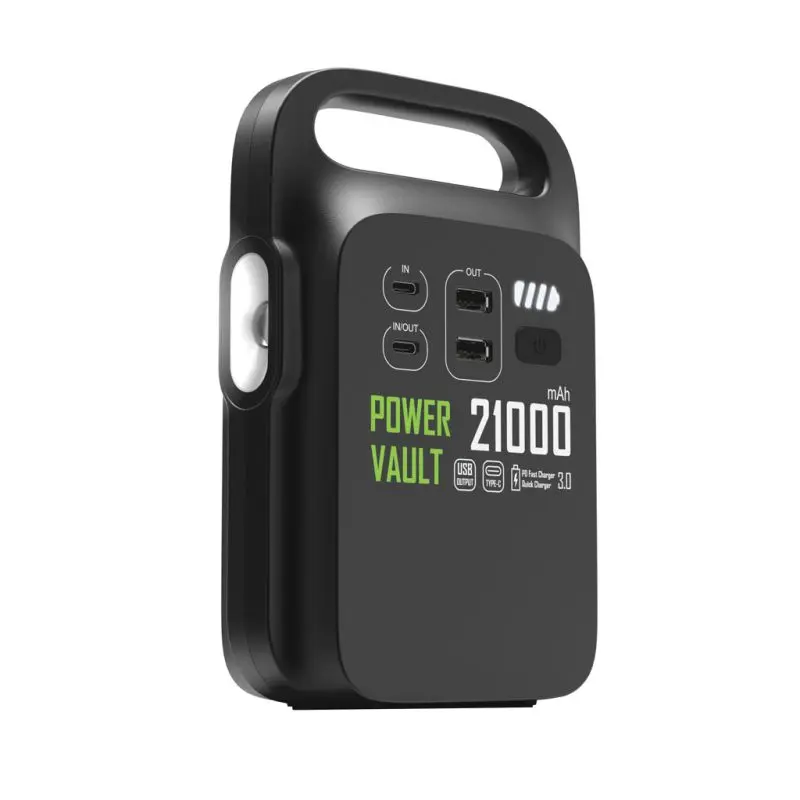 Power Vault 21.000mAh Mobile Powerstation aus RCS-zertifiziertem rPlastik - Schwarz