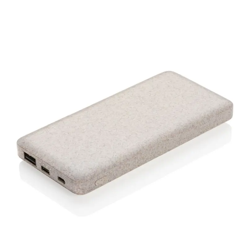 10.000 mAh Weizenstroh-Powerbank – Nachhaltige und leistungsstarke Energielösung, khaki