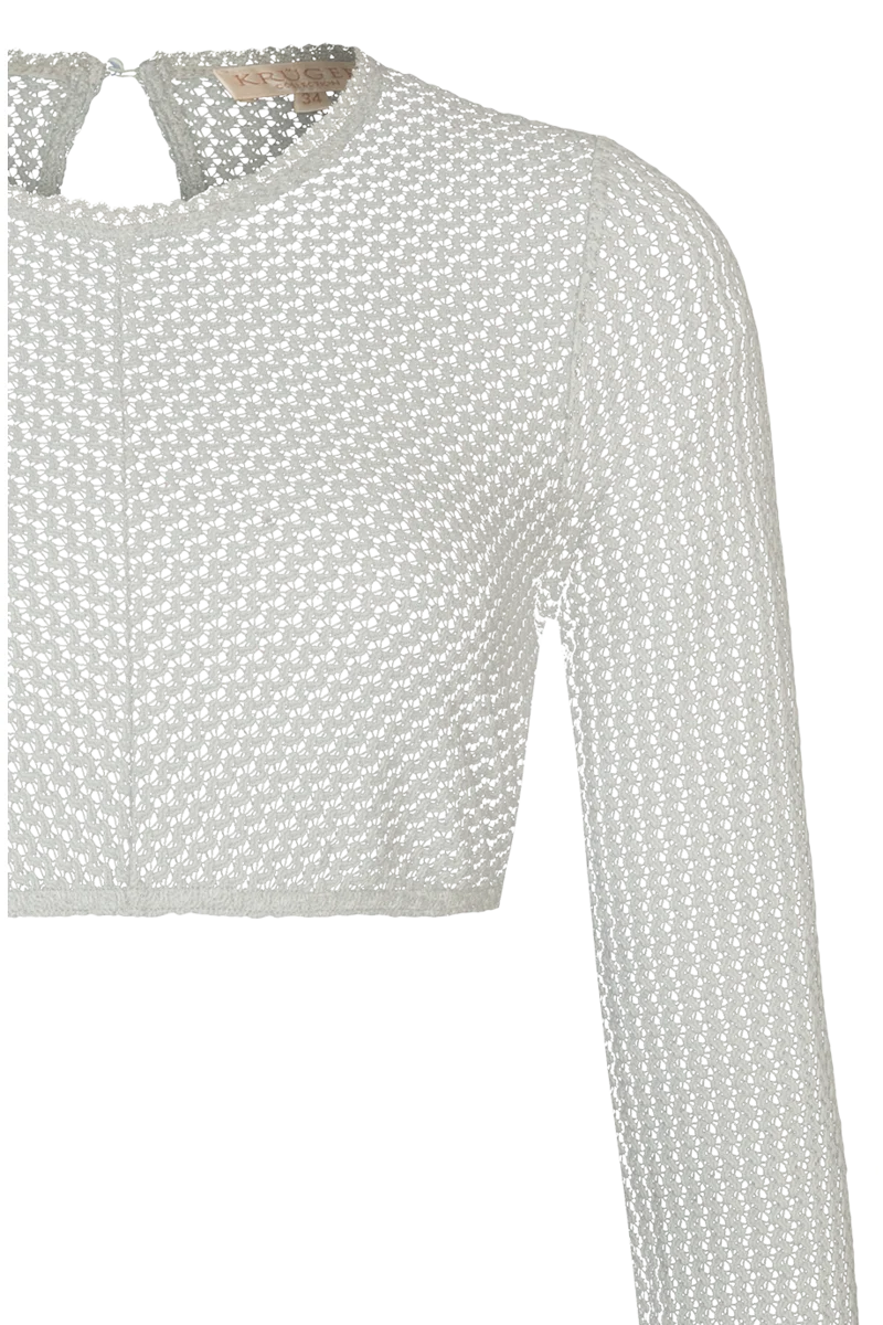 Hochgeschlossene Damen-Dirndlbluse mit langen Ärmeln