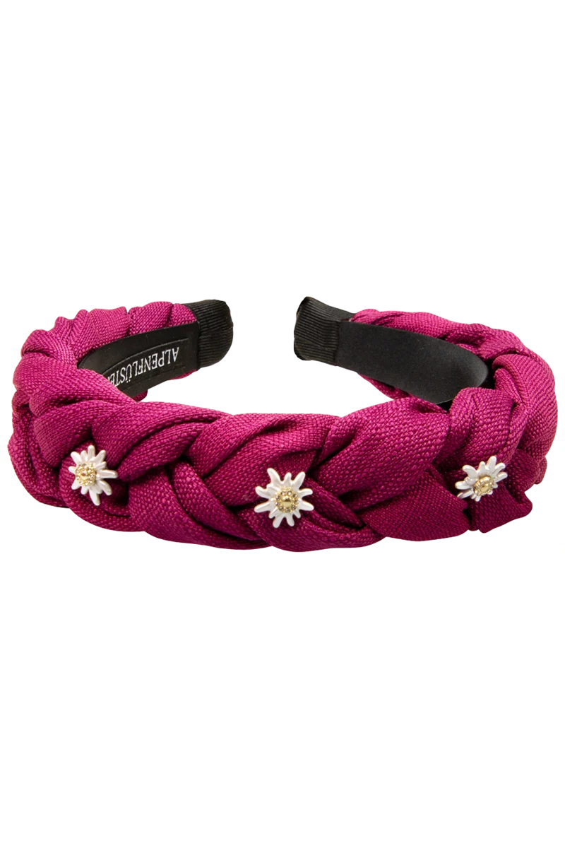 Haarreif geflochten mit Edelweiß-Blüten