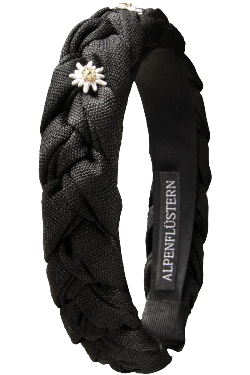 Haarreif geflochten mit Edelweiß-Blüten