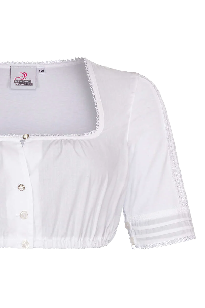 Dirndlbluse mit halblangen Ärmeln mit Spitze