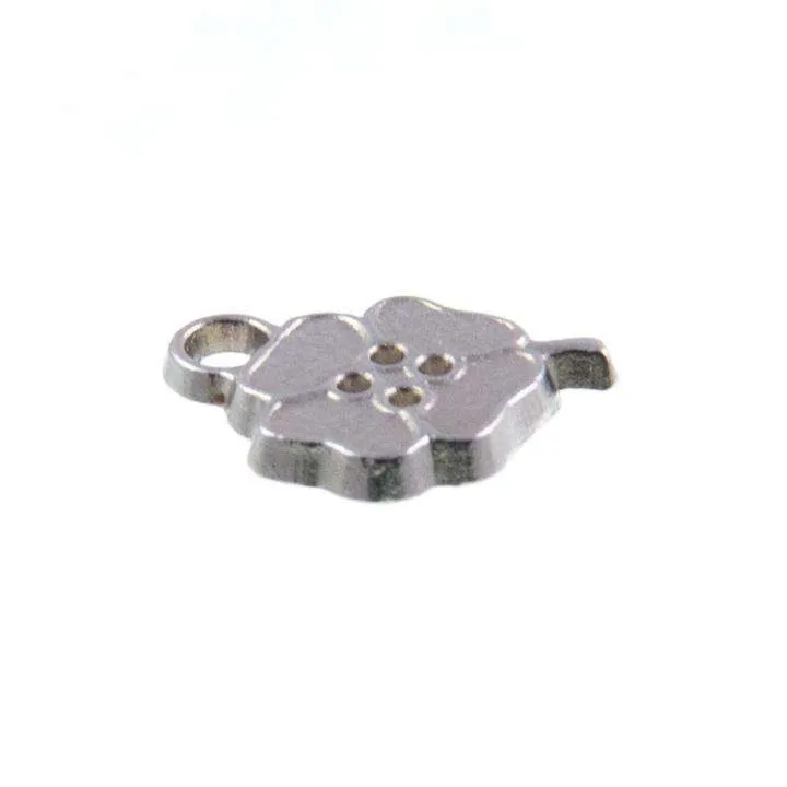 Schmuck Anhänger Kleeblatt Silberfarben – Metallanhänger AN-38
