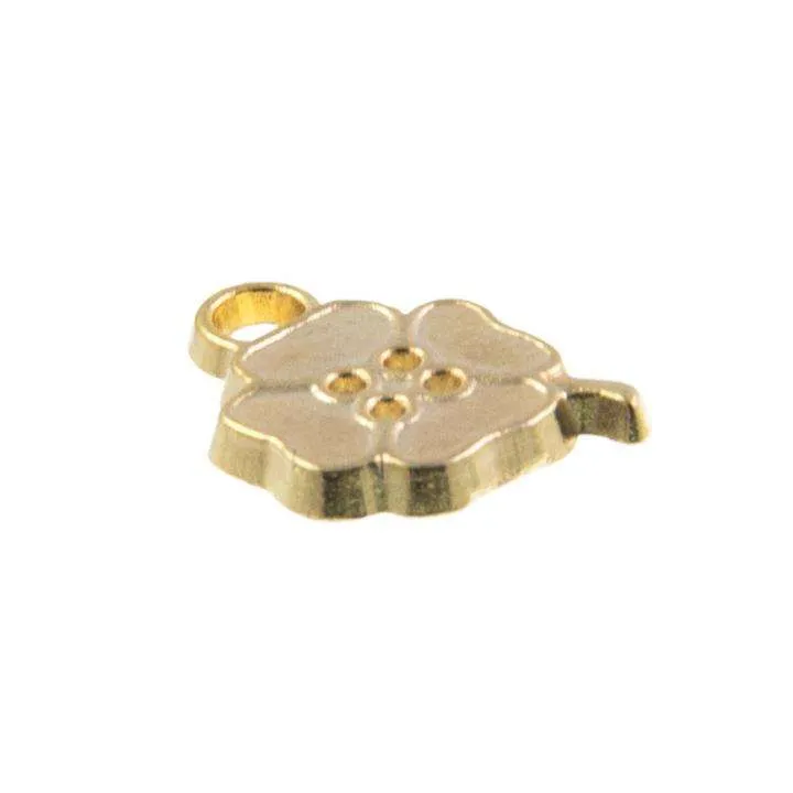 Schmuck Anhänger Kleeblatt Goldfarben Glanz – Metallanhänger AN-38